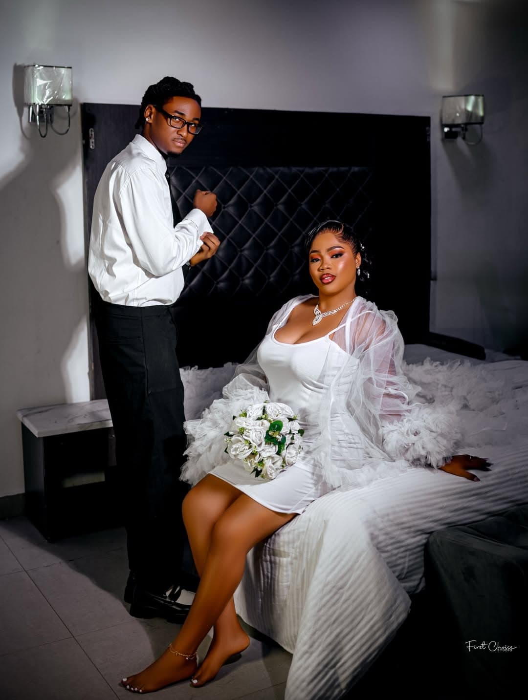 Wedding couple studio shoot