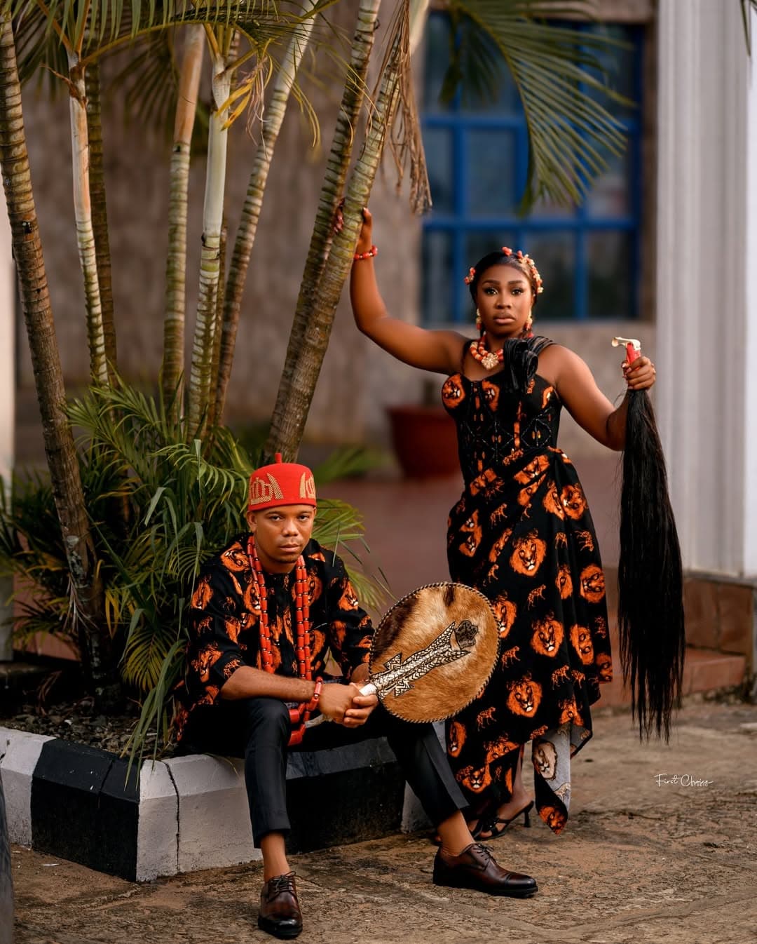 Traditional couple with cultural attire